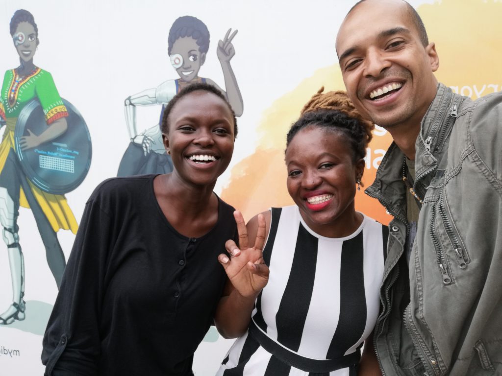 Regina Honu, founder of Soronko Solutions with Dulcie Mativo (left) and Thomas Jakel (right) in Accra